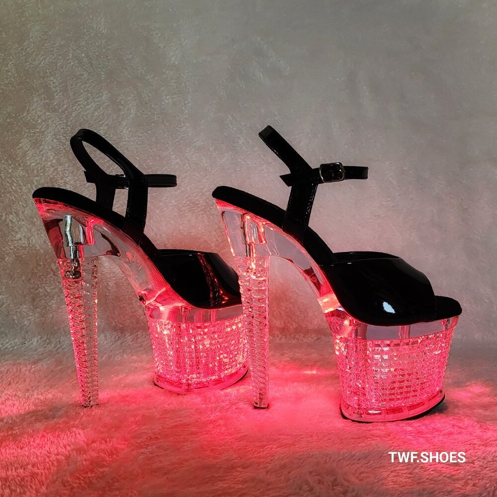 Multiple Function Led Lighted Flash dance Special Textured Platform 7" Heels